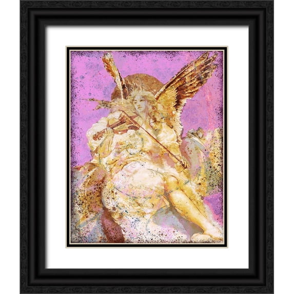 Wiley, Marta 20x24 Black Ornate Wood Framed with Double Matting Museum Art Print Titled - Fibonacci Angel Pink