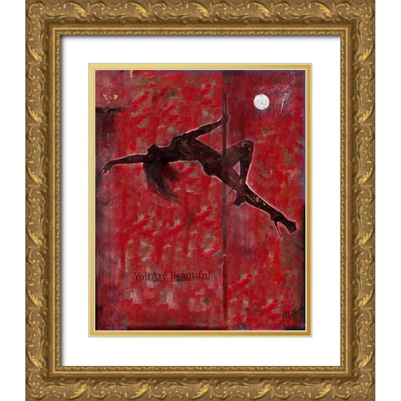 Wiley, Marta 20x24 Gold Ornate Wood Framed with Double Matting Museum Art Print Titled - Pole Dancer II