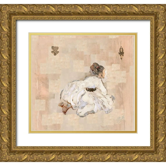 Wiley, Marta 21x20 Gold Ornate Wood Framed with Double Matting Museum Art Print Titled - Silk Squares