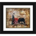 thumbnail image 1 of Wiley, Marta 23x20 Black Ornate Wood Framed with Double Matting Museum Art Print Titled - Bull Fighter light, 1 of 4