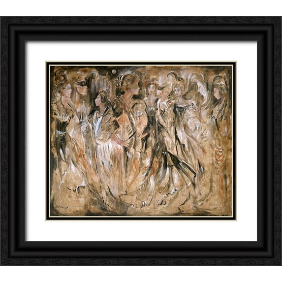 Wiley, Marta 23x20 Black Ornate Wood Framed with Double Matting Museum Art Print Titled - Mystic I Brown