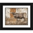 thumbnail image 1 of Wiley, Marta 24x19 Black Ornate Wood Framed with Double Matting Museum Art Print Titled - Long Horn Original, 1 of 4