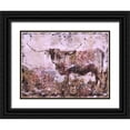 thumbnail image 1 of Wiley, Marta 24x19 Black Ornate Wood Framed with Double Matting Museum Art Print Titled - Long Horn Pink tint, 1 of 4