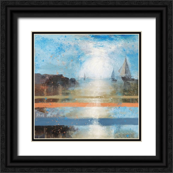 Wiley, Marta 26x26 Black Ornate Wood Framed with Double Matting Museum Art Print Titled - Blue Light Sailing