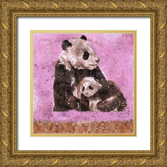 Wiley, Marta 26x26 Gold Ornate Wood Framed with Double Matting Museum Art Print Titled - Fibonacci Panda IIII