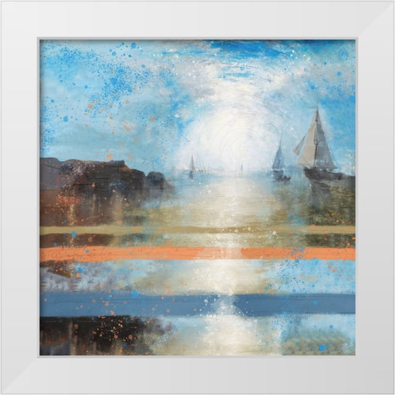 Wiley, Marta 26x26 White Modern Wood Framed Museum Art Print Titled - Blue Light Sailing