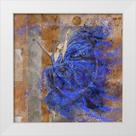 Wiley, Marta 26x26 White Modern Wood Framed Museum Art Print Titled - Fibonacci Blue Ballerina