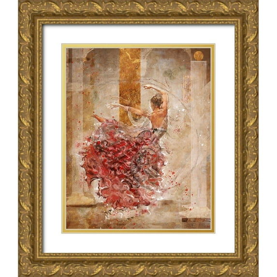 Wiley, Marta 26x32 Gold Ornate Wood Framed with Double Matting Museum Art Print Titled - Temple Dancer No. 1