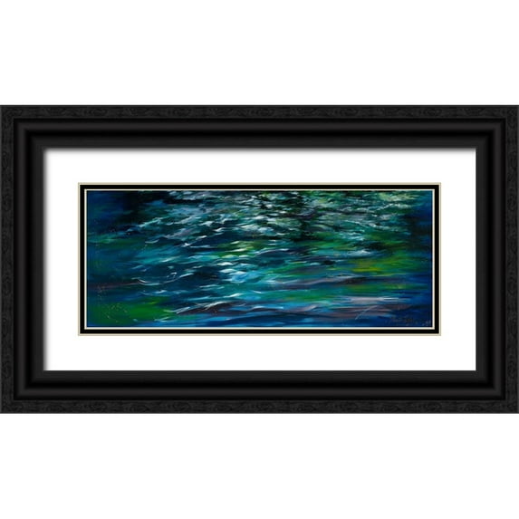 Wiley, Marta 32x15 Black Ornate Wood Framed with Double Matting Museum Art Print Titled - River Study III
