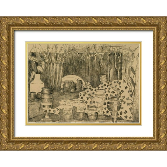 Wiley, Marta 32x24 Gold Ornate Wood Framed with Double Matting Museum Art Print Titled - Still life- 9 years old