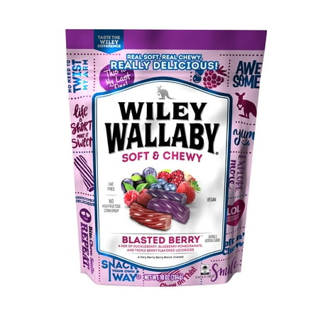 Wiley Wallaby Candy Licorice Blast Berry 10 oz (Pack of 10)