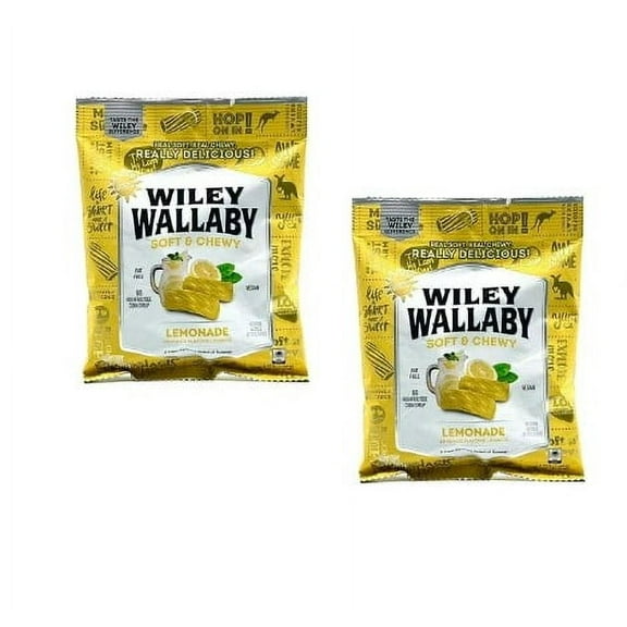 Wiley Wallaby, Lemonade Licorice Candy, Vegan, Fat Free, No High Fructose Corn Syrup, 2 - Packs