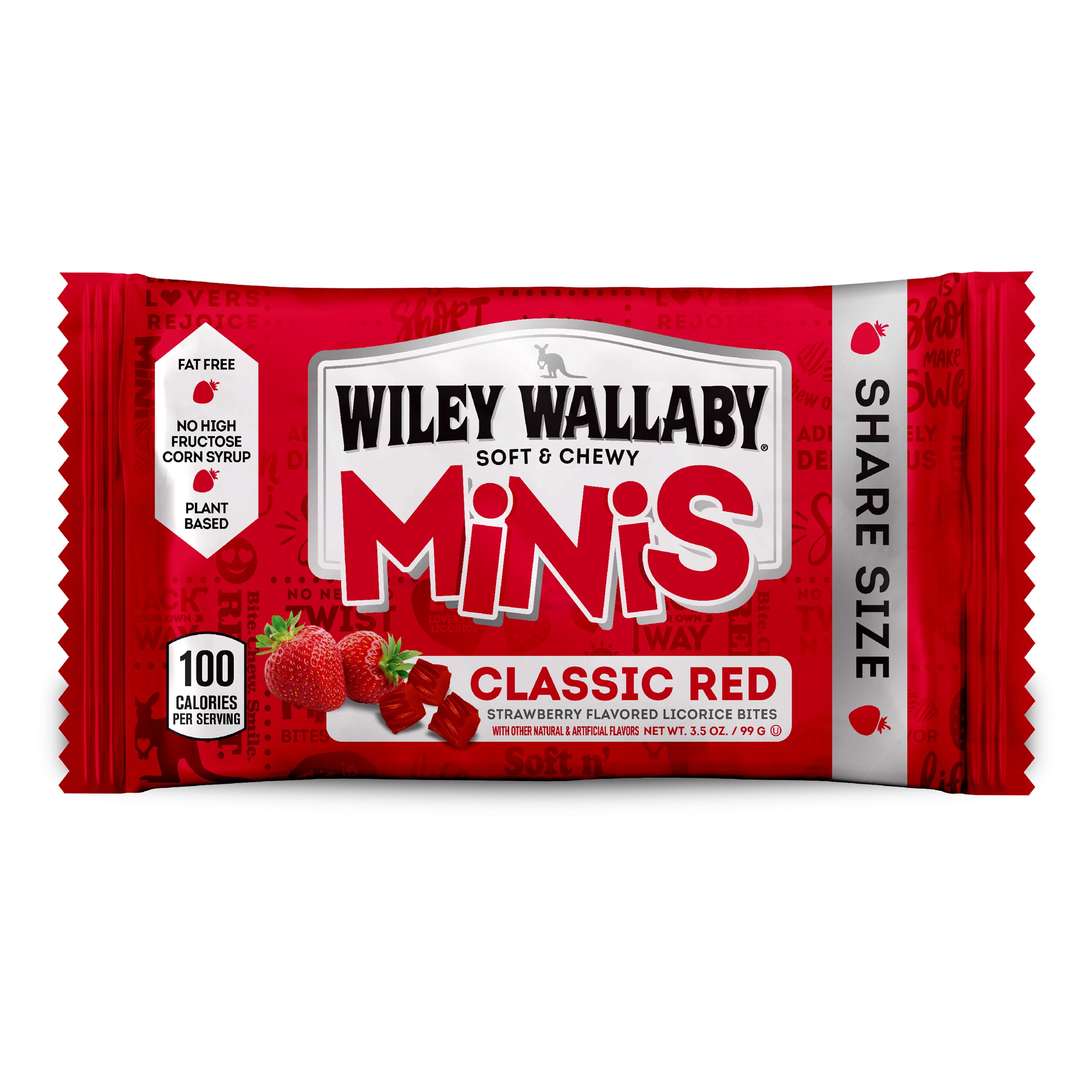 Wiley Wallaby Minis, Classic Red Licorice Candy, 3.5 oz. - Walmart.com