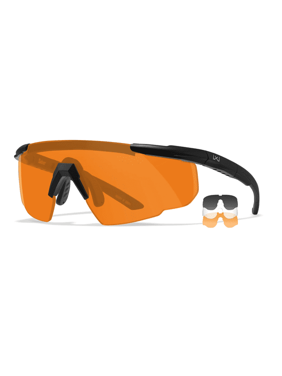 Saber Advanced Sunglasses, Interchangeable Grey/Clear/Rust Lens / Matte Black Frame - 308