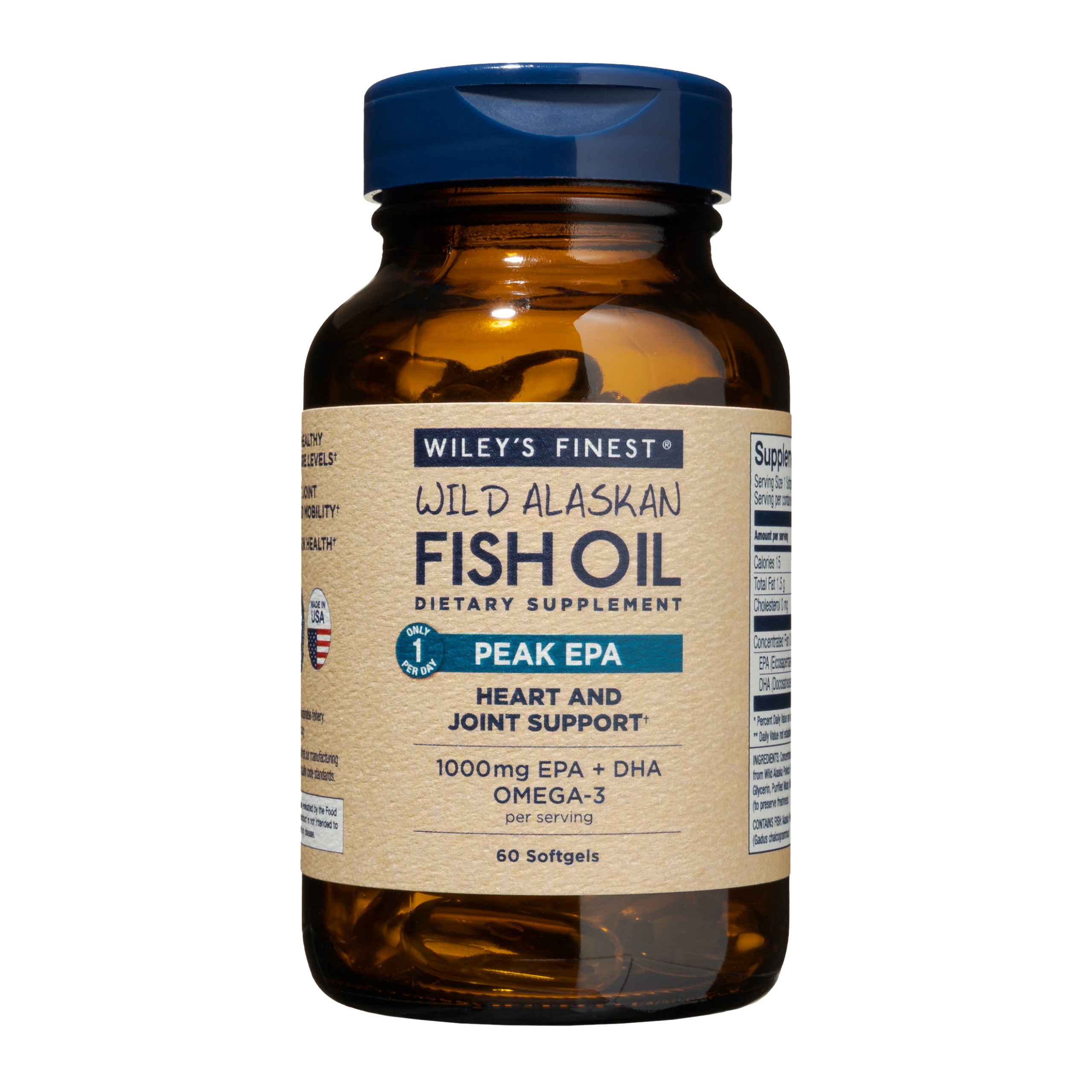 Wiley's Finest Fish Oil Peak EPA and DHA 1000mg 60 Softgels