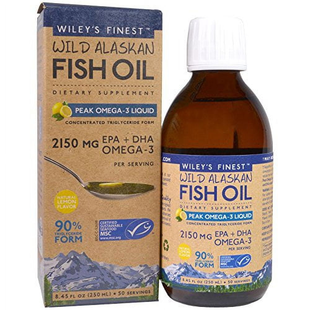 Wiley's Finest Wild Alaskan Fish Oil Peak Omega3 Liquid 2150mg EPA