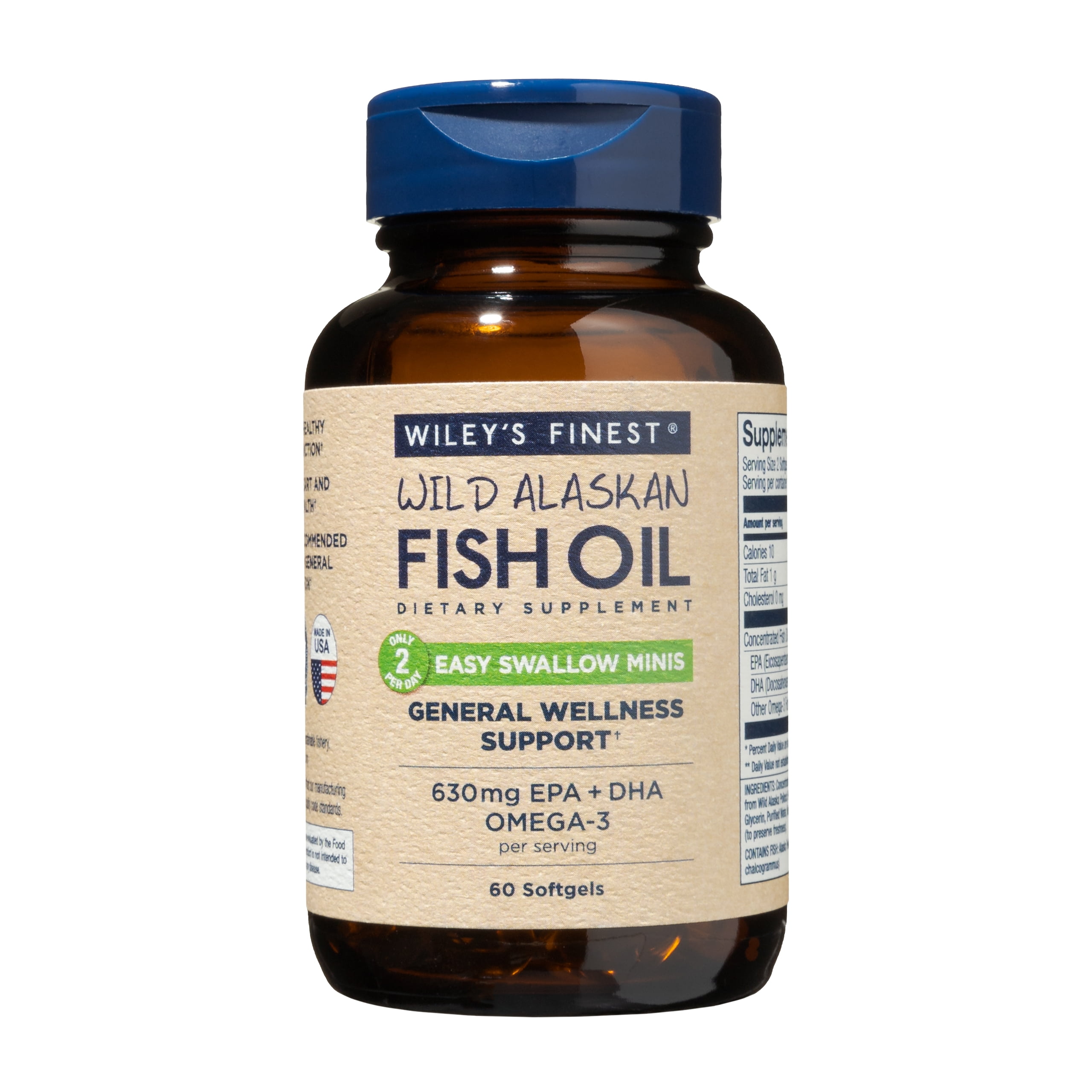 Wileys Finest Wild Alaskan Fish Oil Easy Swallow Minis 60 Softgel