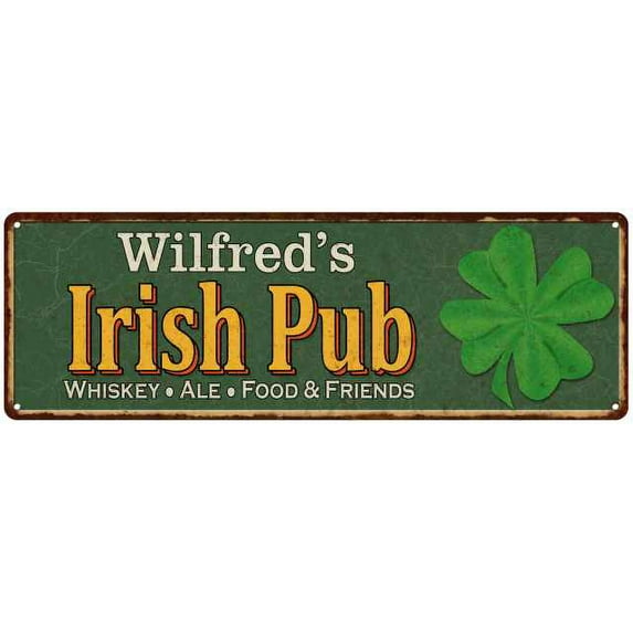 Wilfred's Irish Pub Metal Sign Bar Man Cave 8x24 108240010453