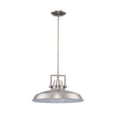 thumbnail image 1 of Wilhelm 16 in. 1-Light Brushed Nickel Industrial Farmhouse Hanging Kitchen Pendant Light with Metal Shade, 1 of 6
