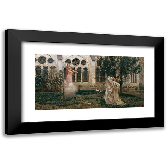 Wilhelm Bernatzik 14x9 Black Modern Framed Museum Art Print Titled - Vision of St. Bernard (1882)