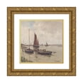 thumbnail image 1 of Wilhelm Hambüchen 20x20 Gold Ornate Framed and Double Matted Museum Art Print Titled - By the Yser, 1 of 4