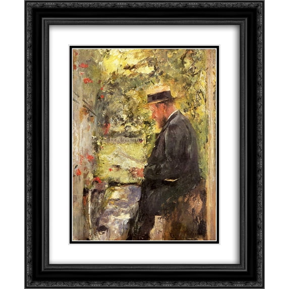 Wilhelm Leibl 2x Matted 20x24 Black Ornate Framed Art Print 'Portrat des Tierarztes Dr. Reindl in der Laube'