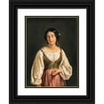 thumbnail image 1 of Wilhelm Marstrand 12x14 Black Ornate Wood Framed Double Matted Museum Art Print Titled: Standing Italian Woman. Study for a Goatherd Selling Milk (C. 1840), 1 of 5