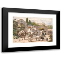 Wilhelm Marstrand 14x11 Black Modern Framed Museum Art Print Titled - Land Residents on the Way to Rome (1869)
