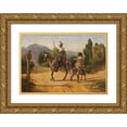 thumbnail image 1 of Wilhelm Marstrand 14x11 Gold Ornate Wood Frame and Double Matted Museum Art Print Titled - Don Quixote and Sancho Panza at a Crossroad, 1 of 4