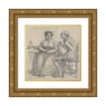 thumbnail image 1 of Wilhelm Marstrand 15x15 Gold Ornate Wood Frame and Double Matted Museum Art Print Titled - Courtship to a Widow (1840 - 1849), 1 of 4