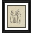 thumbnail image 1 of Wilhelm Marstrand 15x17 Black Ornate Wood Framed Double Matted Museum Art Print Titled - The Soldier's Mother Meets an Acquaintance (1810 - 1873), 1 of 5