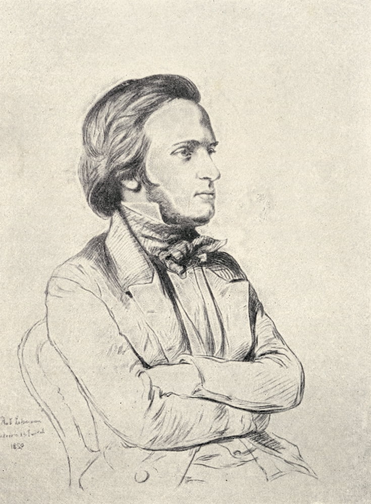 Wilhelm Richard Wagner 1813-1883 In 1850 German Composer Music Theorist And Essayist From A Drawing By Lehmann Canvas Art - Ken Welsh Design Pics (12 x 16)