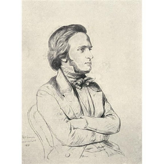 Wilhelm Richard Wagner 1813-1883 In 1850 German Composer Music Theorist & Essayist From A Drawing by Lehmann Poster Print, 12 x 16
