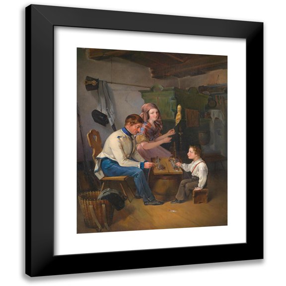 Wilhelm Richter 12x14 Black Modern Framed Museum Art Print Titled - Play with the Tin Soldiers
