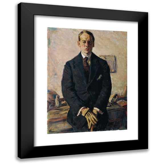 Wilhelm Thöny 11x14 Black Modern Framed Museum Art Print Titled - The Painter Julius Fehr (1912)