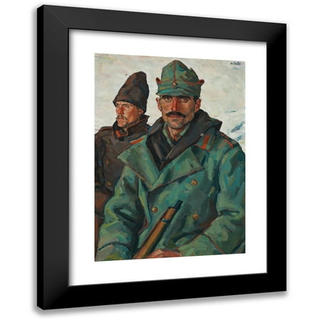 Wilhelm Thöny 11x14 Black Modern Framed Museum Art Print Titled - Two Soldiers from the Great War (C. 1916)
