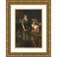 thumbnail image 1 of Wilhelm Trübner 11x14 Gold Ornate Wood Frame and Double Matted Museum Art Print Titled - Coloring Compatriot with Serving Girl (Approx. 1876-1878), 1 of 4