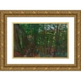 thumbnail image 1 of Wilhelm Trübner 14x11 Gold Ornate Wood Frame and Double Matted Museum Art Print Titled - Neuburg Abbey, Parking Wall with Forellenteich II (1913), 1 of 4