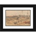 thumbnail image 1 of Wilhelmus Johannes Steenhoff 18x13 Black Ornate Wood Framed Double Matted Museum Art Print Titled - Building Site at the Wilhelmina Gasthuis (1892), 1 of 5