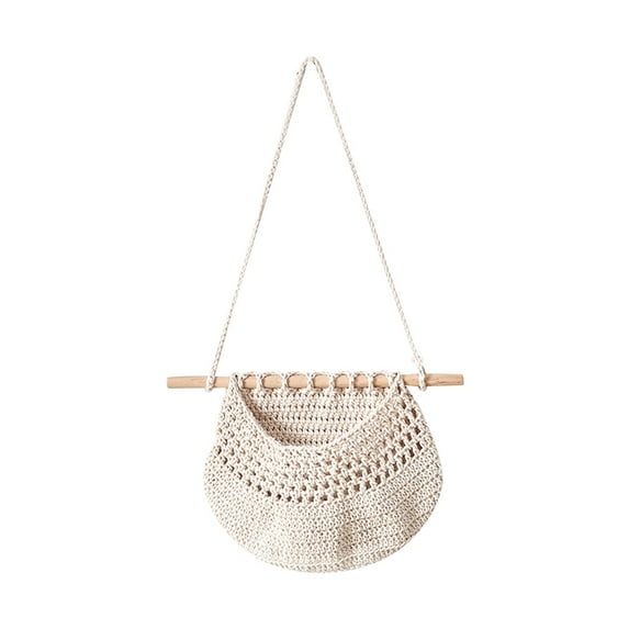 Wilinohome Hanging Fruit Basket 3 Tier Or 1 Tier Over The Door Organizer Handmade Woven Jute Wall Hanging Baskets for Organizing BOHO Wall Basket Decor Proofing Container for Bread Baking Silicone