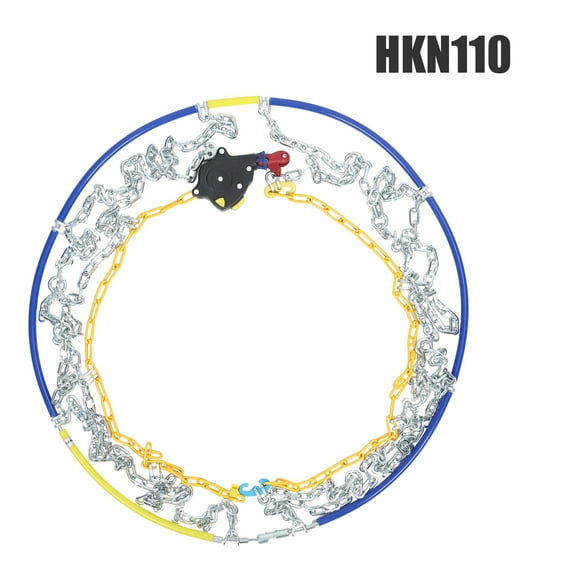 Wilitto 2Pcs Portable Snow Tire Chains, Auto Fixing 1 Min Quick Fit Easy Installation Tire Chains, Universal Emergency Tire Traction Chains for Passenger Car, Pickup Trucks, SUV