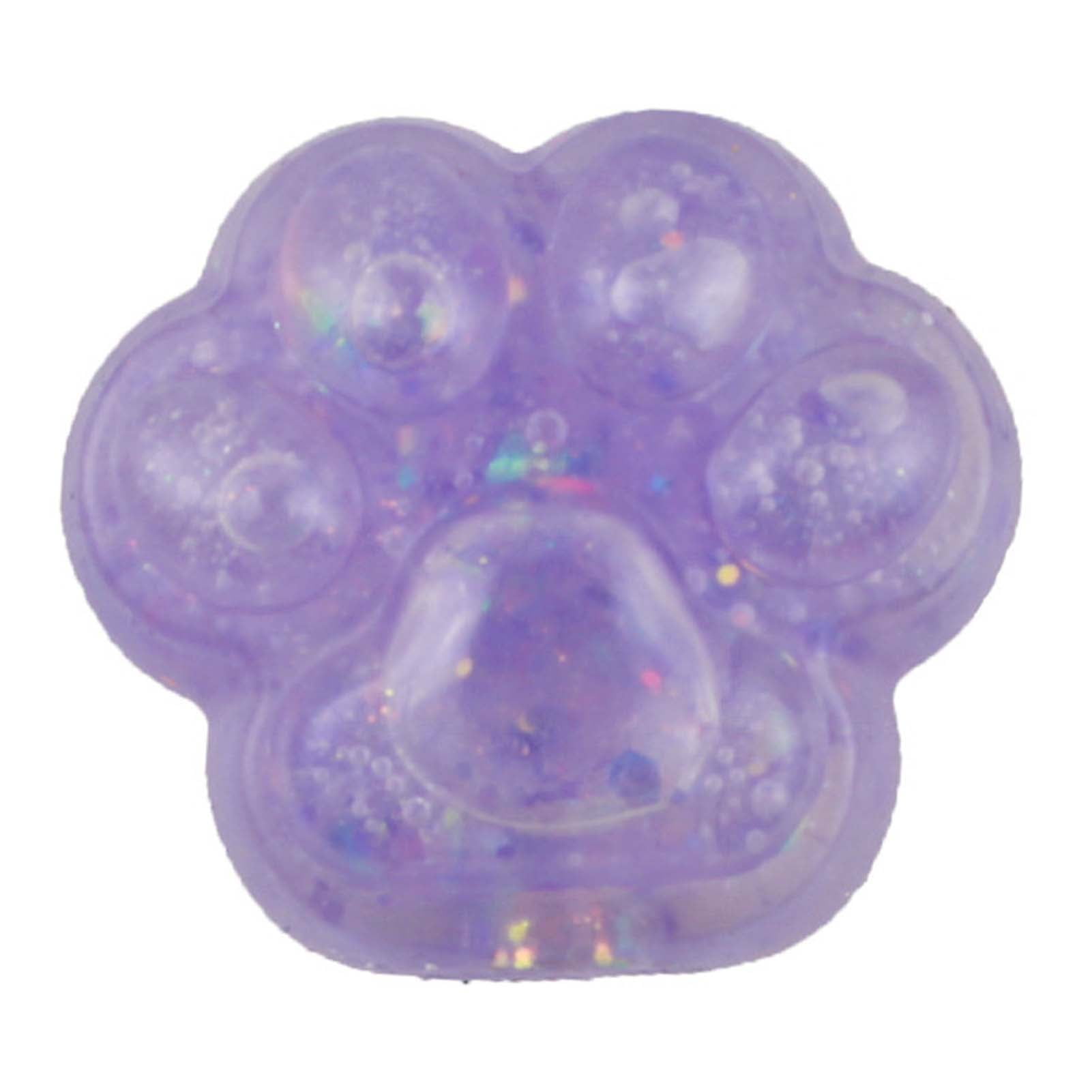 Wilitto Cat Paw Squeeze Toy Flexible Slow Rebound Sequins Maltose Ball