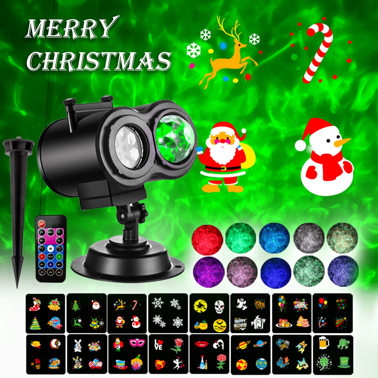 Wilitto Christmas Projector Lamp,LED Waterresistant Weatherproof Snow