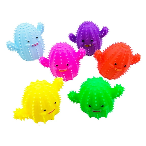 Wilitto Cute Cactus Stress Relief Toys Quick Recovery TPR Plant Shape Sensory Vent Ball for Daily Use Random Color
