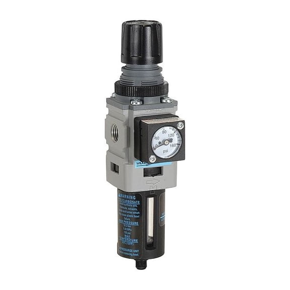 Wilkerson Filter-Regulator,Max. Incoming 250 psi B08-02-FLG0B