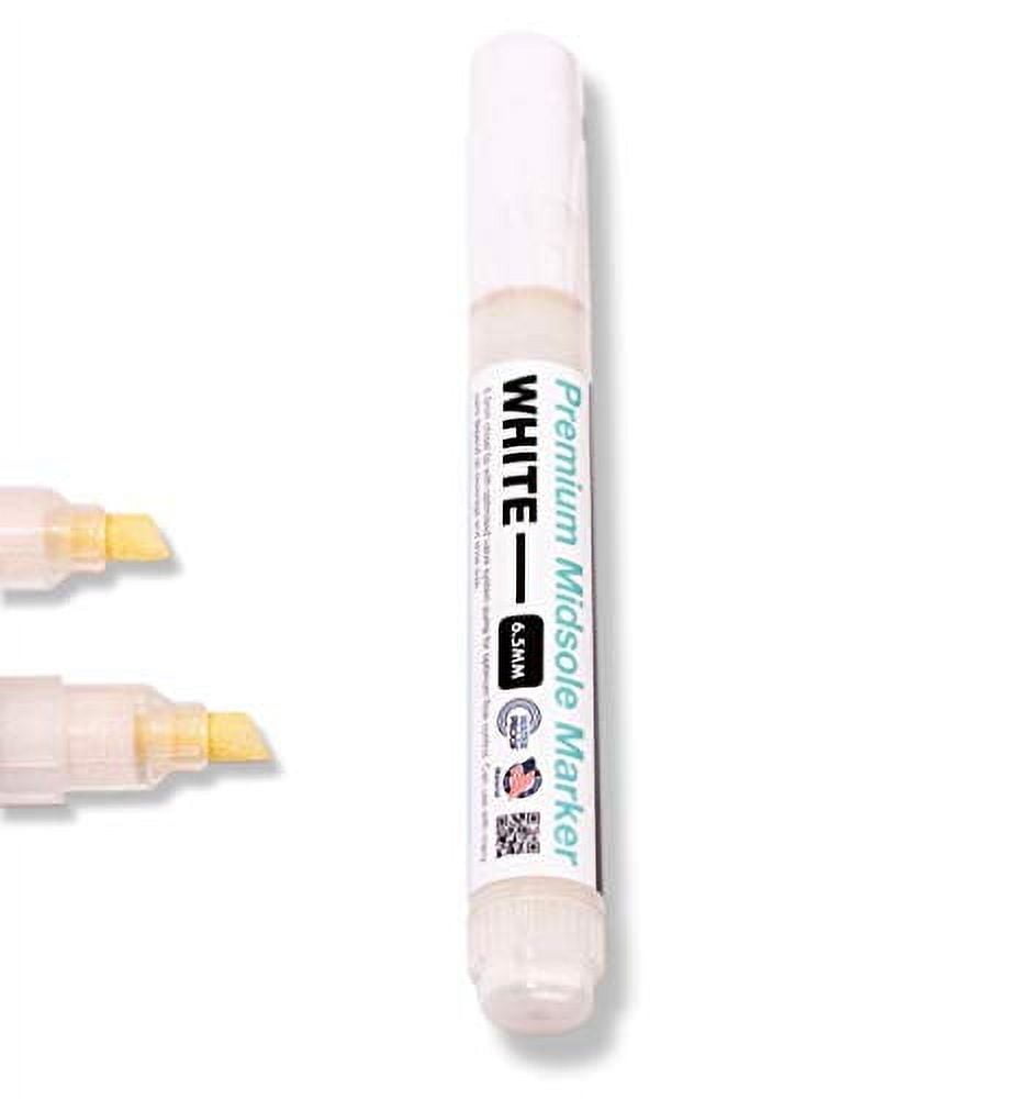 Wilkins Premium Midsole Marker for Customization Paint on Leather, Suede, Fabric and Soft Foam for 2-4 Pair of Shoes (White)