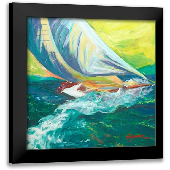 Wilkins, Suzanne 12x12 Black Modern Framed Museum Art Print Titled - Regatta Colores
