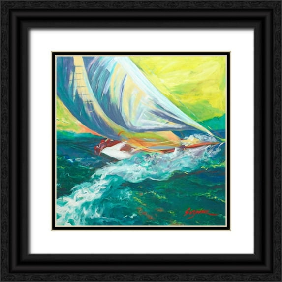 Wilkins, Suzanne 12x12 Black Ornate Wood Framed with Double Matting Museum Art Print Titled - Regatta Colores
