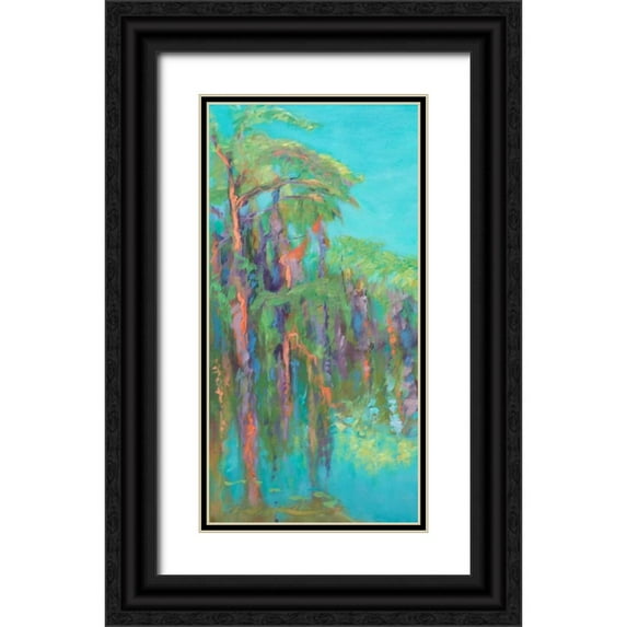 Wilkins, Suzanne 14x24 Black Ornate Wood Framed with Double Matting Museum Art Print Titled - Rios de Colores I