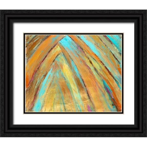 Wilkins, Suzanne 18x15 Black Ornate Wood Framed with Double Matting Museum Art Print Titled - Crazy Fronds Diptych II